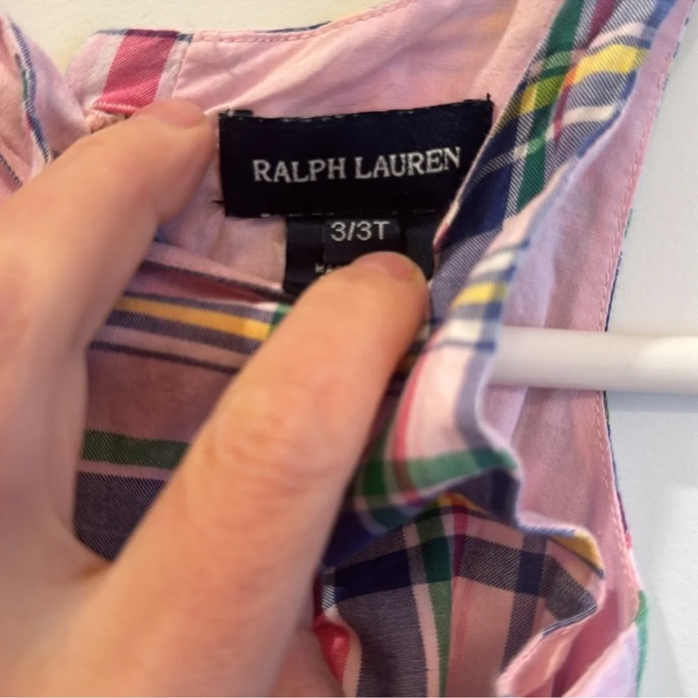 Ralph Lauren pink plaid preppy sleeveless girls 3T sundress